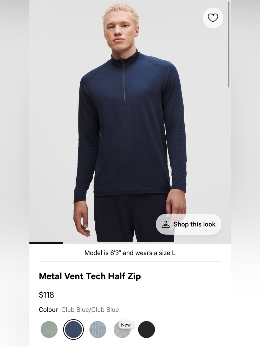 Lululemon Metal Vent Tech Half Zip Medium